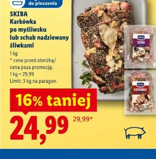 Skiba Karkówka po myśliwsku lub schab nadziewany śliwkami