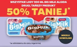 Wszystkie lody 900 ml Big Milk Algida drugi, tańszy produkt