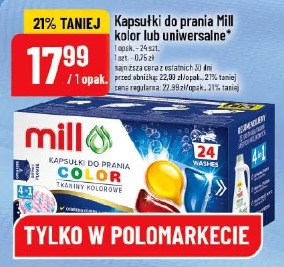 Kapsułki do prania Mill kolor lub uniwersalne
