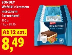 Sondey Wafelki z kremem mlecznym i orzechami