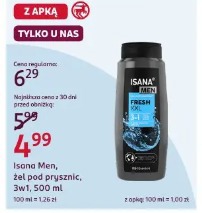 Isana Men, żel pod prysznic, 3w1, 500 ml