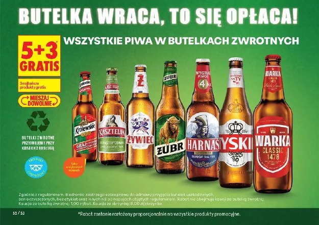 Wszystkie piwa w butelkach zwrotnych