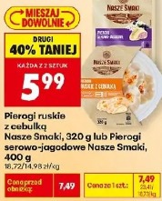 Pierogi ruskie z cebulką Nasze Smaki lub Pierogi serowo-jagodowe Nasze Smaki