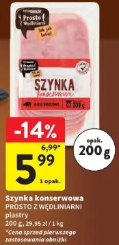 Szynka konserwowa Prosto z Wędlinarni plastry