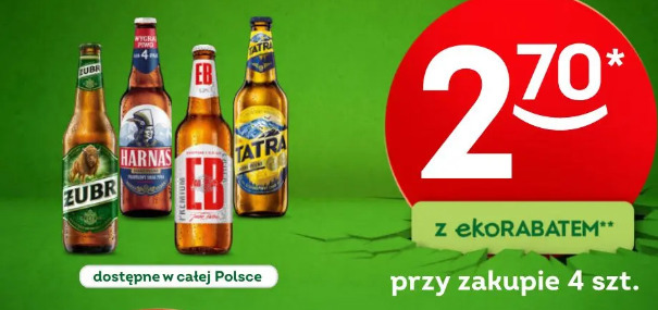 Piwo Żubr, Harnaś, EB, Tatra