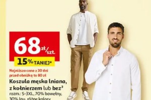 Koszula męska lniana, z kołnierzem lub bez