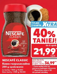 Nescafe Classic Kawa rozpuszczalna 200 g opakowanie