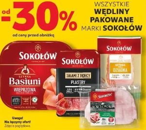 Wszystkie wędliny pakowane marki SOKOŁÓW