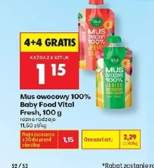 Mus owocowy 100% Baby Food Vital Fresh