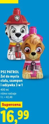 Psi Patrol Żel do mycia ciała, szampon i odżywka 3 w 1