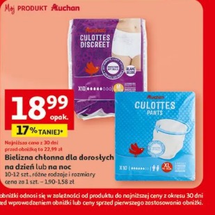 Bielizna chłonna dla dorosłych na dzień lub na noc Auchan