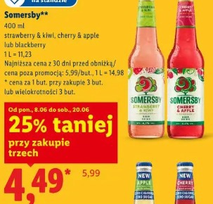 Somersby strawberry & kiwi, cherry & apple lub blackberry