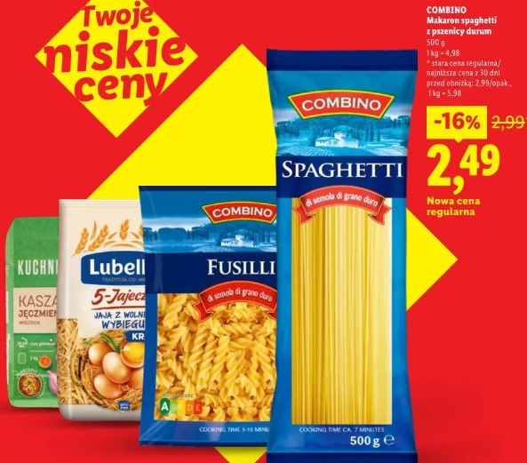 Combino Makaron spaghetti z pszenicy durum
