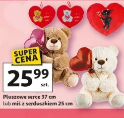 Pluszowe serce 37 cm lub miś z serduszkiem 25 cm