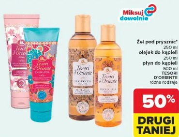 Żel pod prysznic, olejek do kąpieli, płyn do kąpieli Tesori d'Oriente