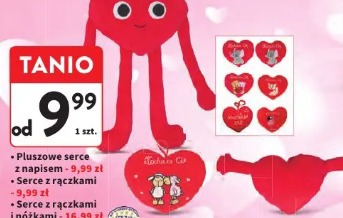 Pluszowe serce z napisem