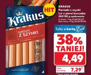 Krakus Parówki z szynki lub z piersi kurczaka