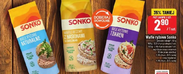Wafle ryżowe z ziaren Sonko