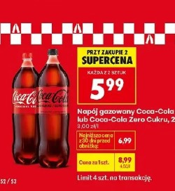 Napój gazowany Coca-Cola lub Coca-Cola Zero Cukru