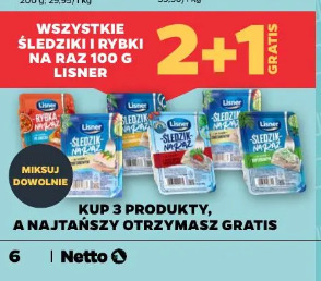 Śledziki i rybki na raz 100g Lisner