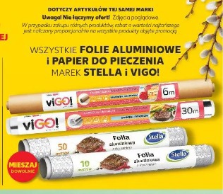 Folie aluminiowe i papier do pieczenia marek Stella i Vigo