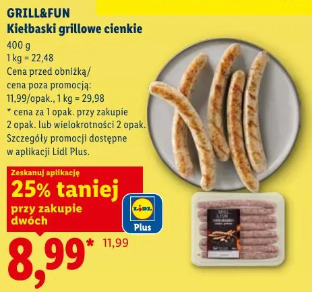 Grill&Fun Kiełbaski grillowe cienkie