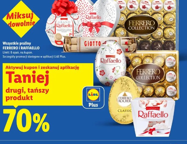 Wszystkie praliny Ferrero i Raffaello