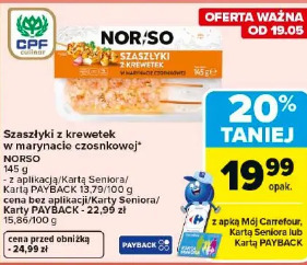 Szaszłyki z krewetek w marynacie czosnkowej Norso