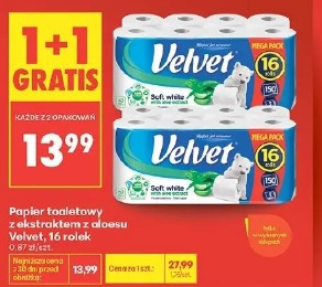 Papier toaletowy z ekstraktem z aloesu Velvet