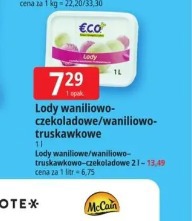 Lody waniliowo-czekoladowe/waniliowo-truskawkowo-czekoladowe 1L