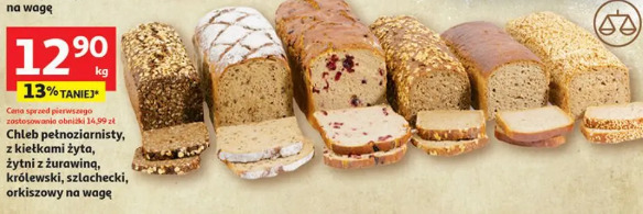 Chleb pełnoziarnisty z kiełkami żyta, żurawiną, słonecznikiem, królewski, szlachecki, orkiszowy