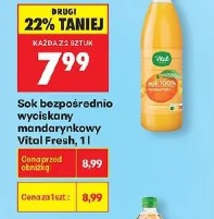 Sok bezpośrednio wyciskany mandarynka Vital Fresh, 1 l