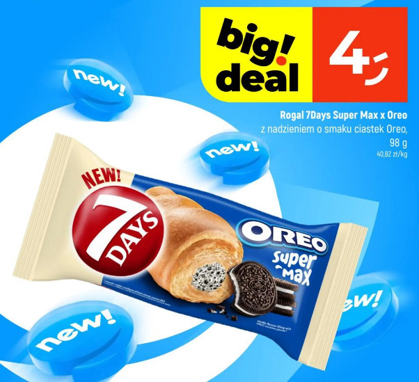 Rogal 7Days Super Max x Oreo z nadzieniem o smaku ciastek Oreo