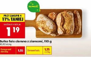 Bułka fala ciemna z ziarnami