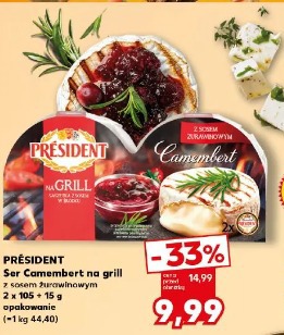 Président Ser Camembert na grill z sosem żurawinowym