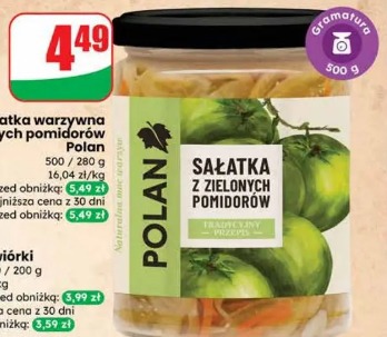 Sałatka warzywna z zielonych pomidorów Polan