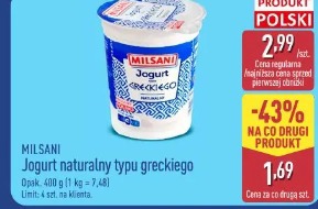 Milsani Jogurt naturalny typu greckiego