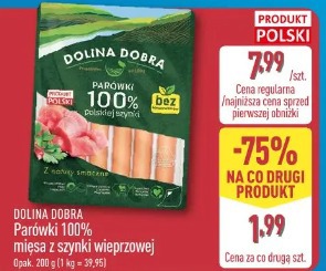 Dolina Dobra Parówki 100% mięsa z szynki wieprzowej