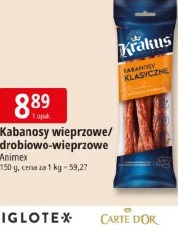 Kabanosy wieprzowe/drobiowo-wieprzowe Animex