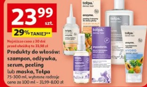 Produkty do włosów: szampon, odżywka, serum, peeling lub maska, Tołpa