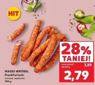 Madej Wróbel Frankfurterki surowe, wędzone