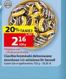 Ciastka kremówki dekorowane morelowe lub wiśniowe Dr Gerard