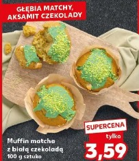 Głębia matchy, aksamit czekolady Muffin matcha z białą czekoladą