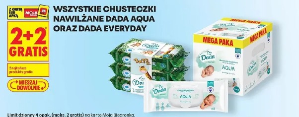 Wszystkie chusteczki nawilżane Dada Aqua oraz Dada Everyday