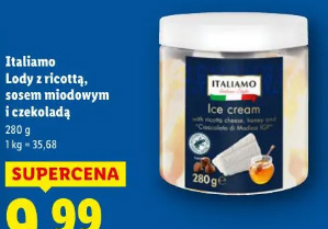 Italiano Lody z ricottą, sosem miodowym i czekoladą