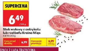 Stek wołowy z antrykotu lub rostbefu Kraina Mięs