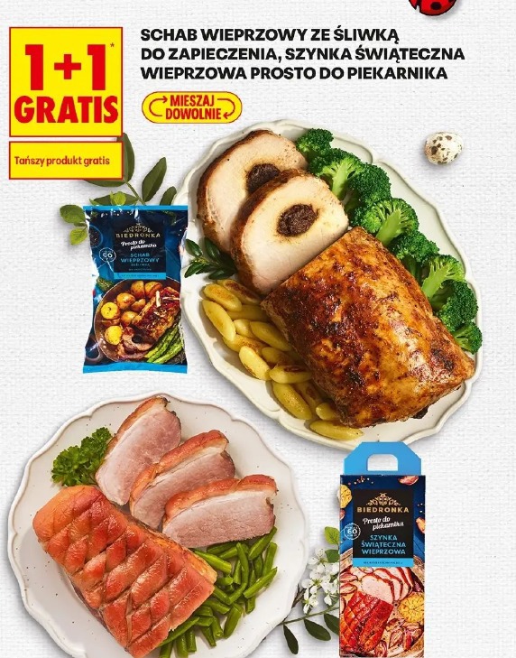 Schab wieprzowy ze śliwką do zapieczenia, szynka świąteczna wieprzowa prosto do piekarnika