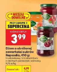 Dżem o obniżonej zawartości cukrów Rapsodia