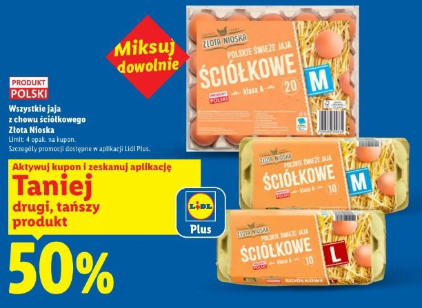 Wszystkie jaja z chowu ściółkowego Złota Nioska
