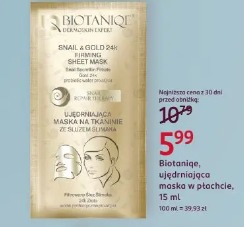 Biotaniqe, ujędrniająca maska w płachcie